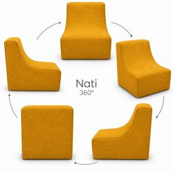 Nati Indoor 55x75x70 cm – Loungesessel, Relaxsessel für Wohnzimmer B33