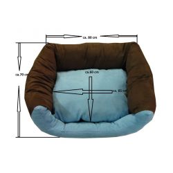 Hundebett Max - Größe L - braun/blau