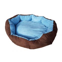Hundebett Nora - Größe M - braun/blau