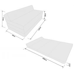 Klappmatratze Sofa 200 x 120 x 10 cm - 009