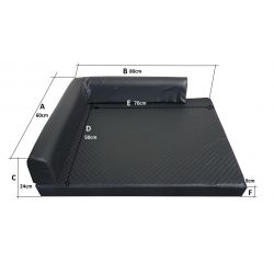 Orthopädisches Hundebett Eckbett 80 x 60 cm Lux Schwarz S