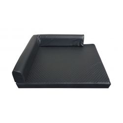 Orthopädisches Hundebett Eckbett 80 x 60 cm Lux Schwarz S