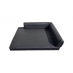 Orthopädisches Hundebett Eckbett 80 x 60 cm Lux Schwarz S