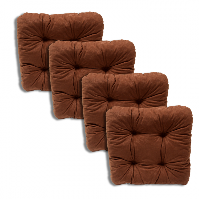 Set von 4 Softkissen Stuhlkissen 38 x 38 x 8 cm - 1000