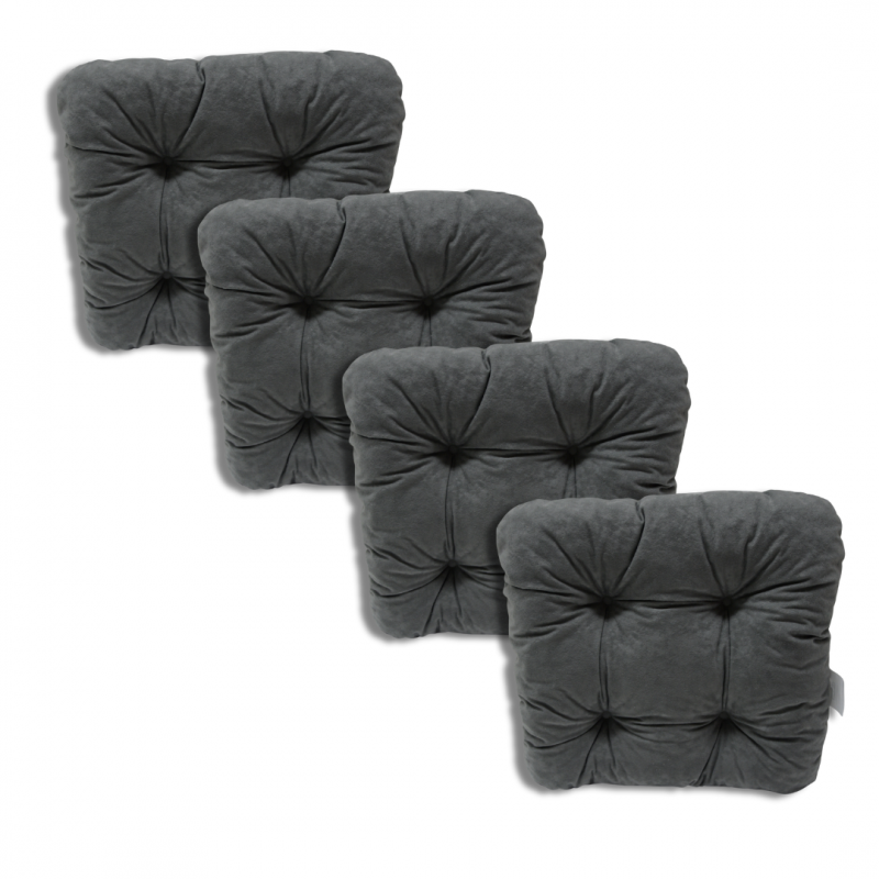 Set von 4 Softkissen Stuhlkissen 40 x 40 x 8 cm - 1008