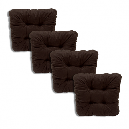Set von 4 Softkissen Stuhlkissen 38 x 38 x 8 cm - 1021