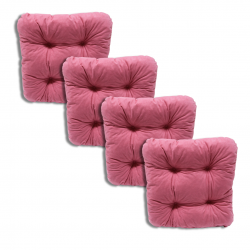 Set von 4 Softkissen Stuhlkissen 38 x 38 x 8 cm - 1227