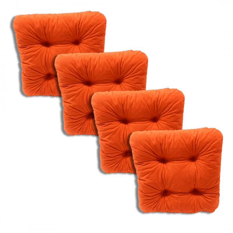 Set von 4 Softkissen Stuhlkissen 38 x 38 x 8 cm - 1333