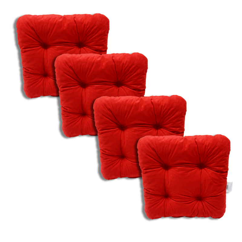 Set von 4 Softkissen Stuhlkissen 38 x 38 x 8 cm - 3100