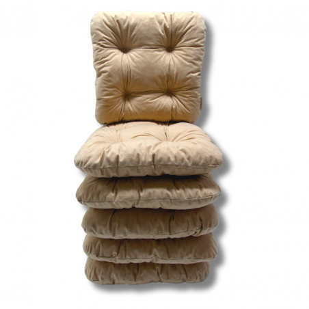 Set von 6 Softkissen Stuhlkissen 38 x 38 x 8 cm - 1009