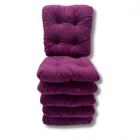 Set von 6 Softkissen Stuhlkissen 38 x 38 x 8 cm - 1224