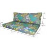 Kissen, Matratze Palette Rückenlehne für Garten mit Reißverschluss 120 x 40 x 10 cm Style