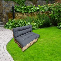 Palettenkissen Sitzkissen gesteppt 120 x 80 cm Anthrazit