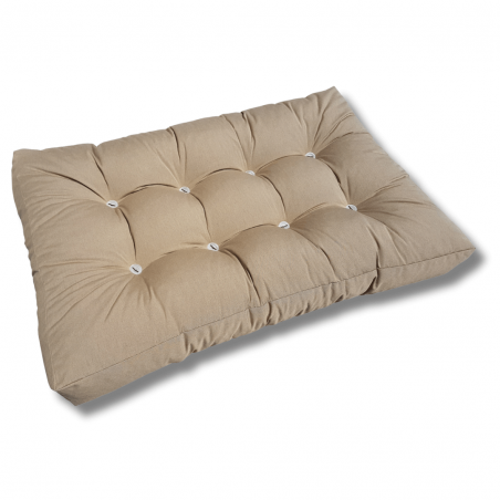 Palettenkissen Sitzkissen gesteppt 120 x 80 cm Hellbraun