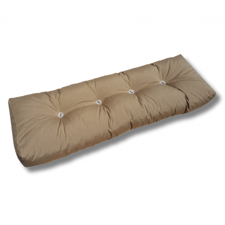 Palettenkissen Rückenkissen Lehne gesteppt 120 x 40 x 20/14 cm Hellbraun