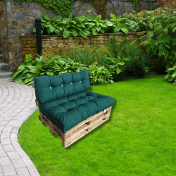 Palettenkissen Rückenkissen Lehne gesteppt 120 x 40 x 20/14 cm Grün