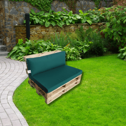 Palettenkissen Rückenkissen Lehne mit RV 120 x 40 x 15/10 cm Grün