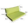 Palettenkissen Sitzkissen mit RV 120 x 80 x 10 cm Apfelgrün