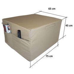 Klappmatratze visco Lux würfel 195 x 75 x 15 cm + Aufbewahrungstasche - Hellbraun