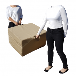 Klappmatratze visco Lux würfel 195 x 75 x 15 cm + Aufbewahrungstasche - Hellbraun